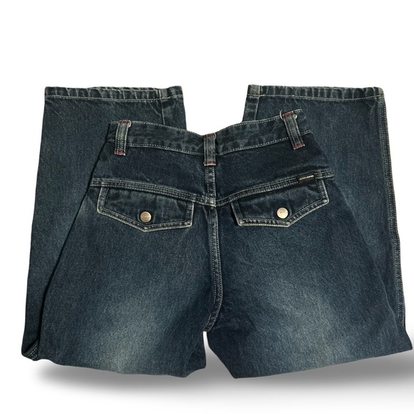 Sean John Boy’s Wide-Leg Jeans Dark Wash Denim Embroidered Size 7X - Picture 2 of 7